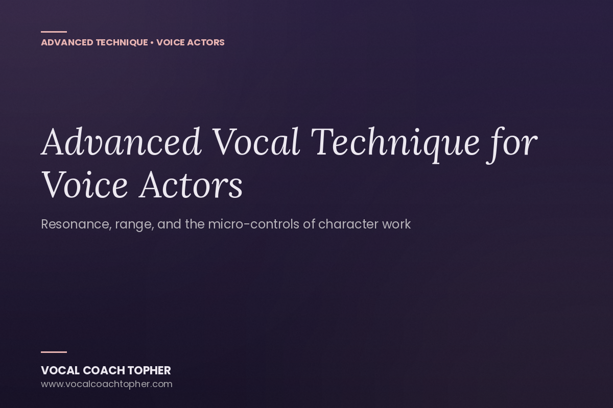 Advanced Vocal Technique for Voice Actors