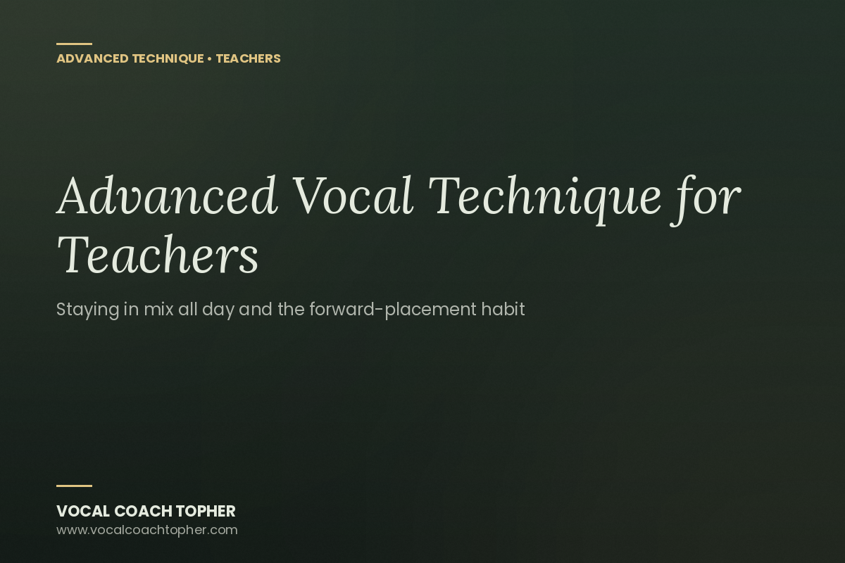 Advanced Vocal Technique for Teachers