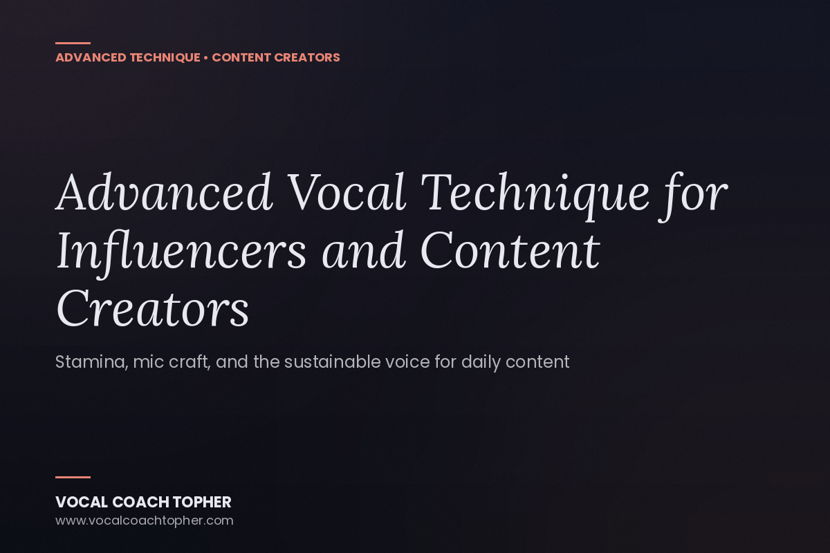 Advanced Vocal Technique for Influencers and Content Creators