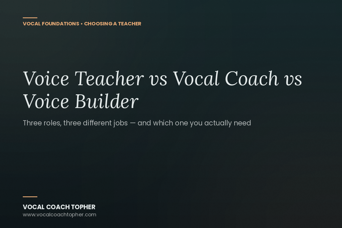 Voice Teacher vs Vocal Coach vs Voice Builder: Which Do You Actually Need?