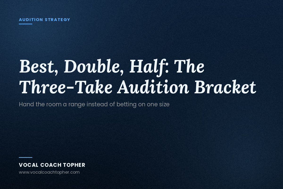 Best, Double, Half: The Three-Take Audition Bracket