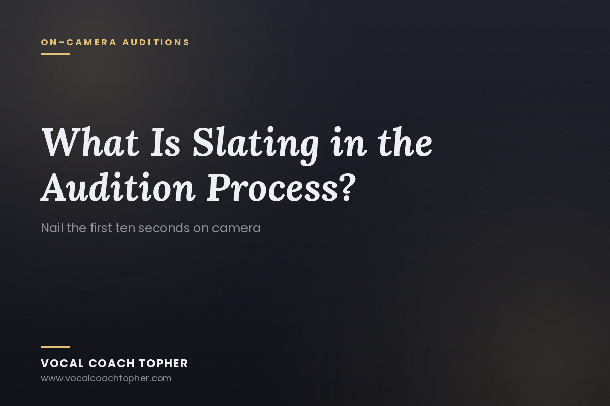 What Is Slating in the Audition Process?