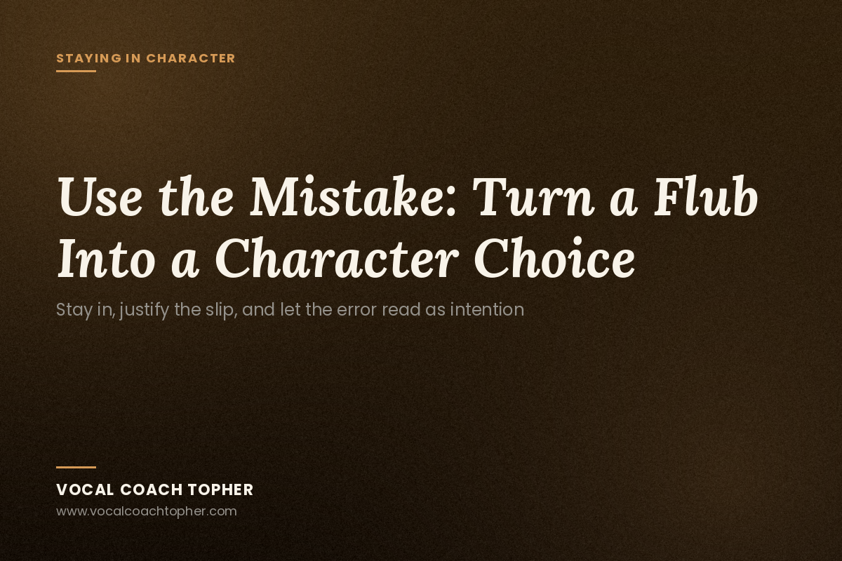 Use the Mistake: Turn a Flub Into a Character Choice