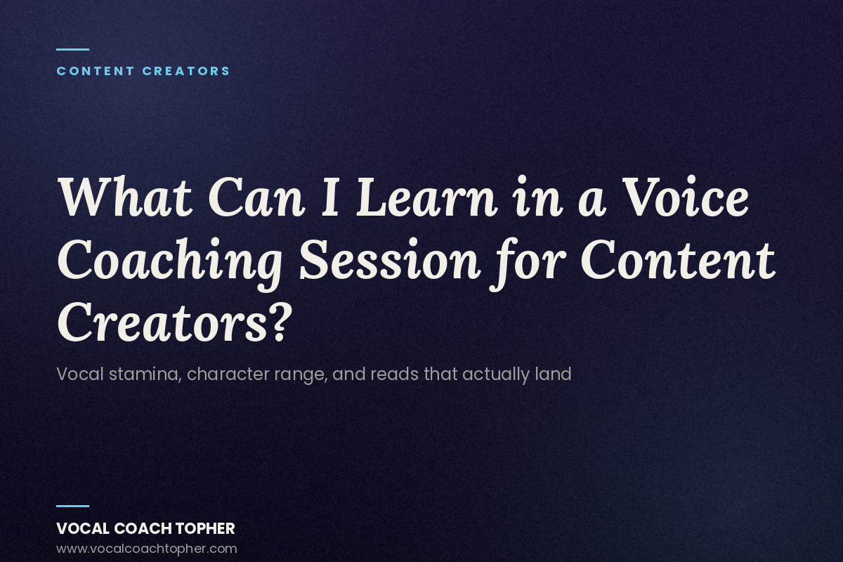 What Can I Learn in a Voice Coaching Session for Content Creators?