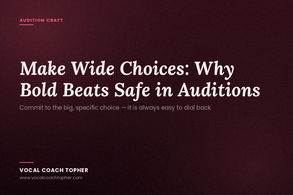 Make BIG Choices: Why Bold Beats Safe in Acting Auditions