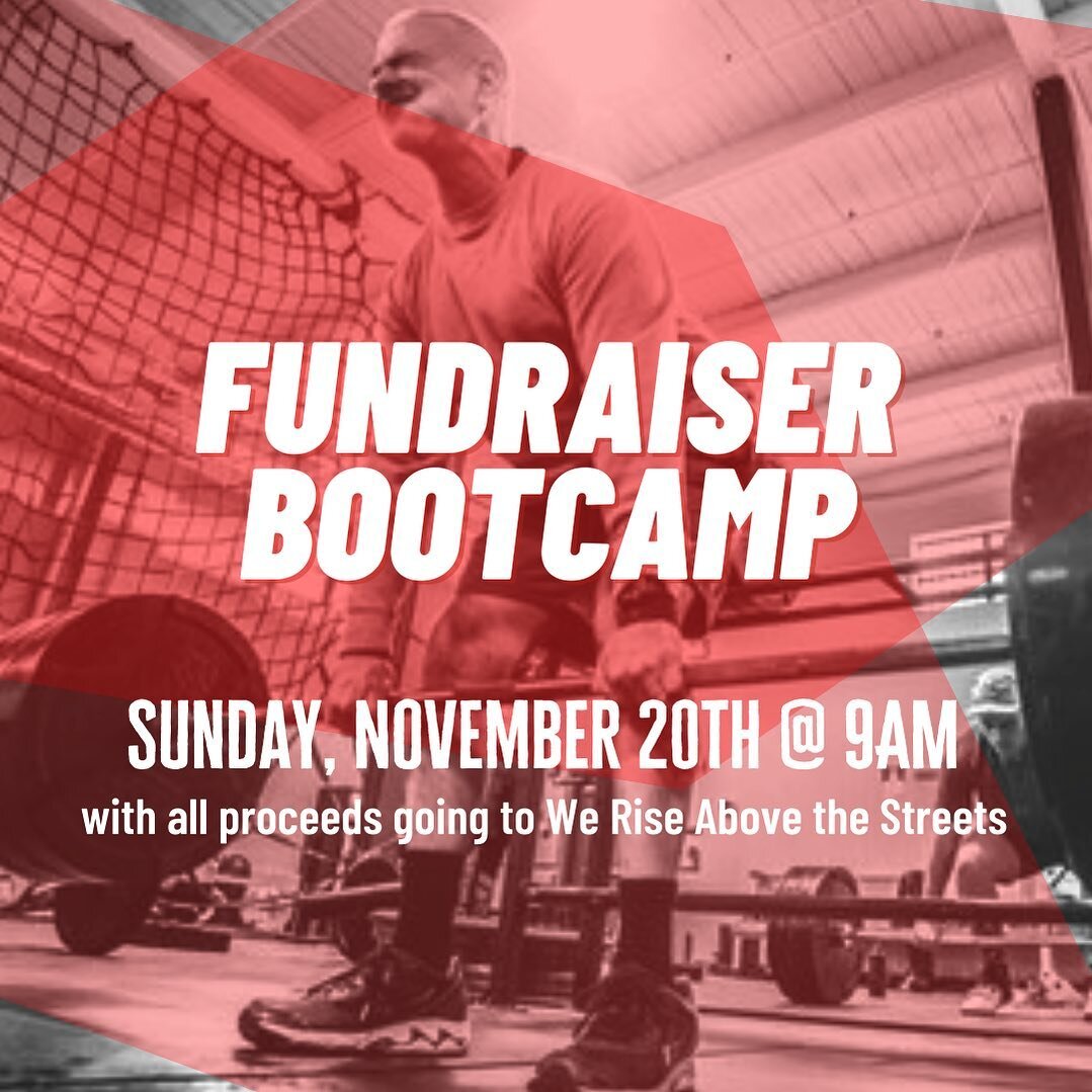 Next Sunday 11/20! Please join us for a bootcamp for a cause! @we_rise_above_the_streets_ is a local organization dedicated to helping and advocating for the homeless. All proceeds will go to this amazing organization. Help keep our community fed 💪?