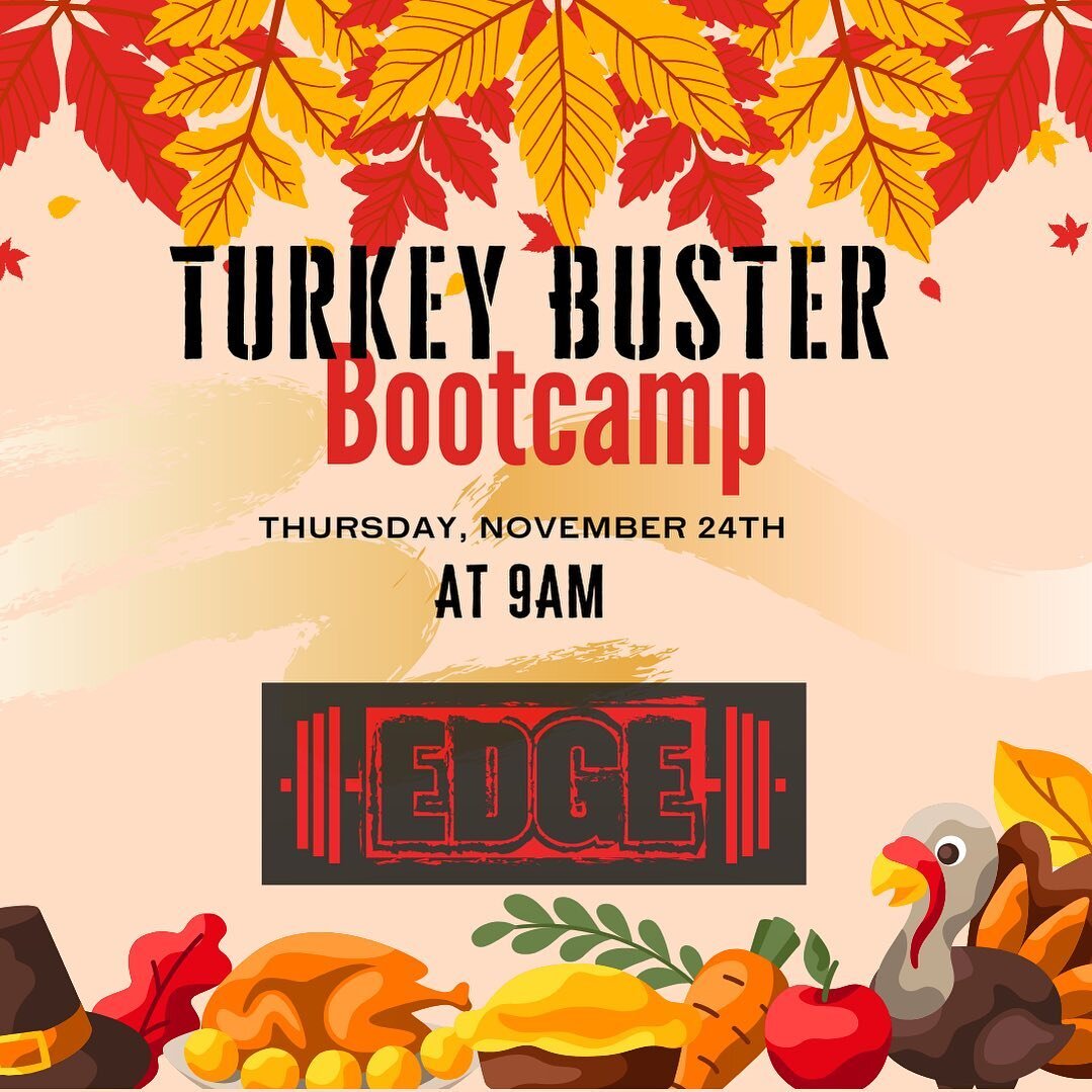 Start your Thanksgiving morning with our annual Turkey Buster Bootcamp!!! Each year, this bootcamp continues to grow so help us make this one the best year yet!
#turkeybuster #bustorgohome #thanksgivingbootcamp #bootcamp #thanksgiving #turkeyday