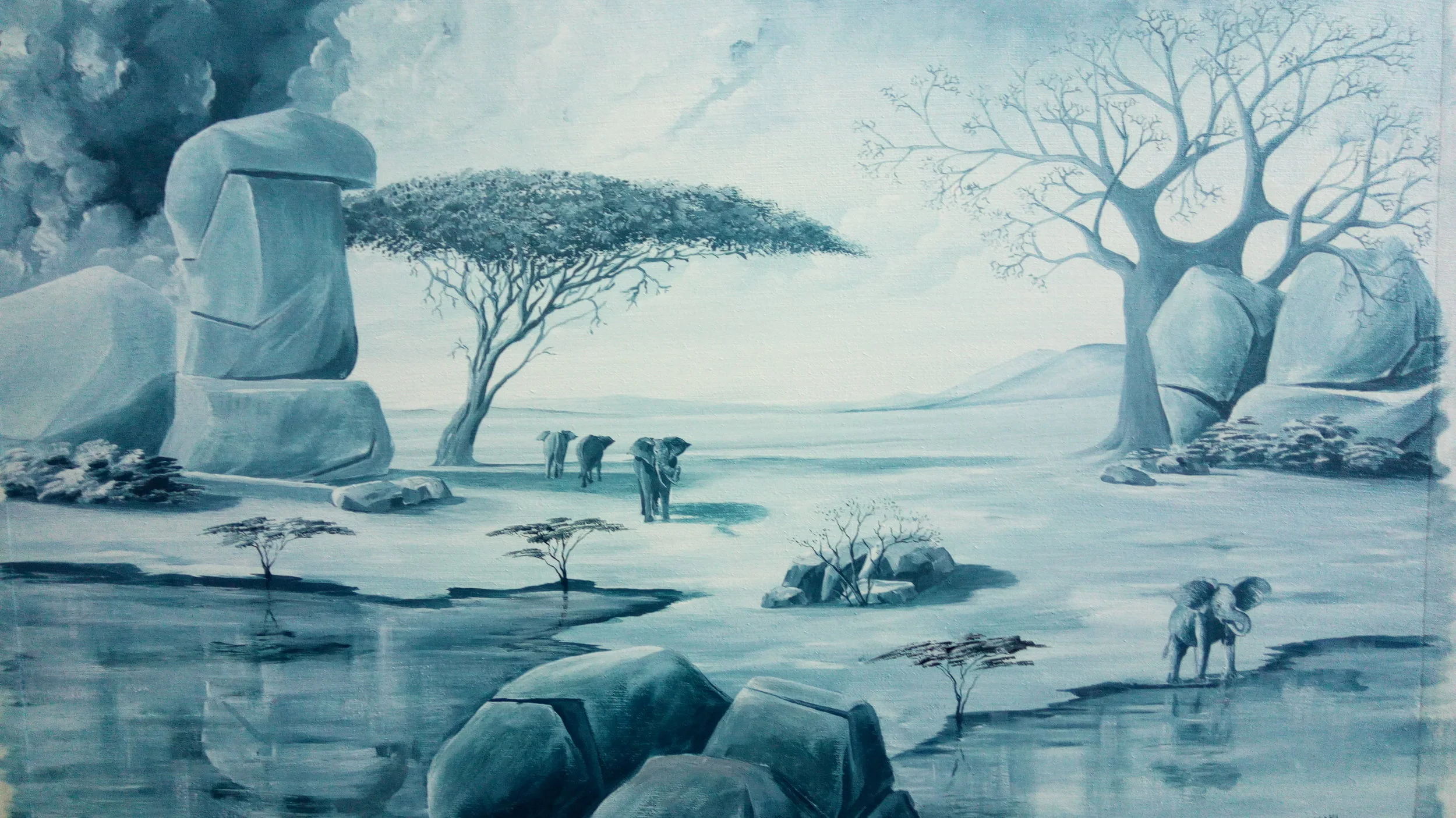 Elephant Family (15 x 22 inches)