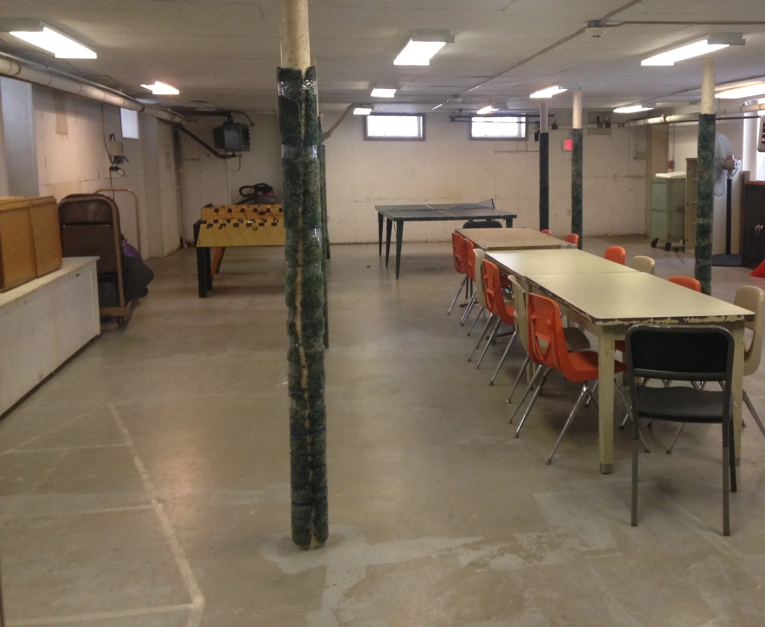Before: It obviously has been years since the recreation room has seen a new coat of paint!