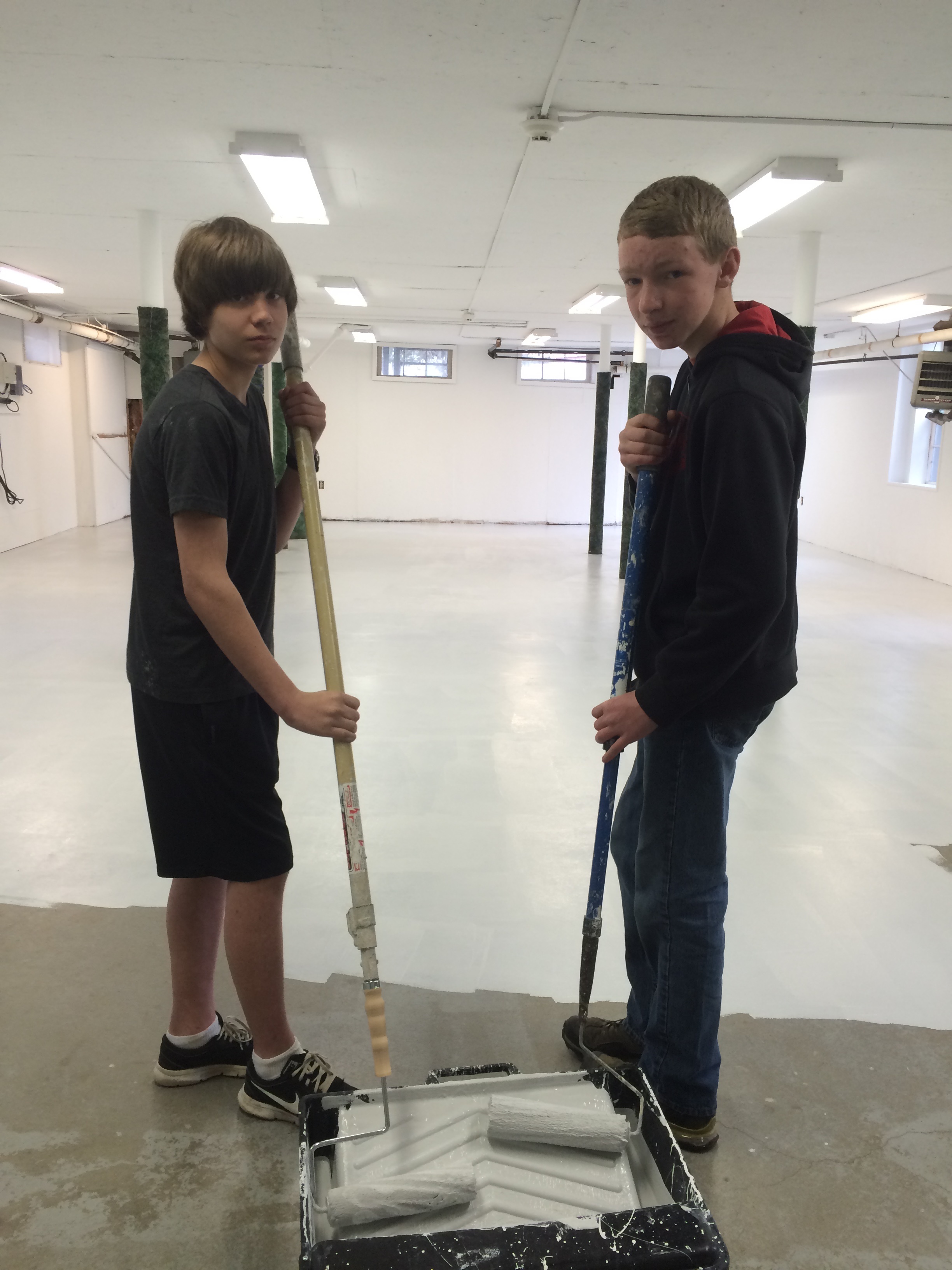 Floor team on a roll: Dan Mitchell and Liam Paulhus prove how well team work can succeed.