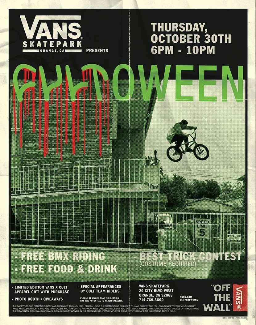 Come to Vans park at the Block this Thursday night with your bike. We will be there, don't miss out! Peep the new goods you can grab there.