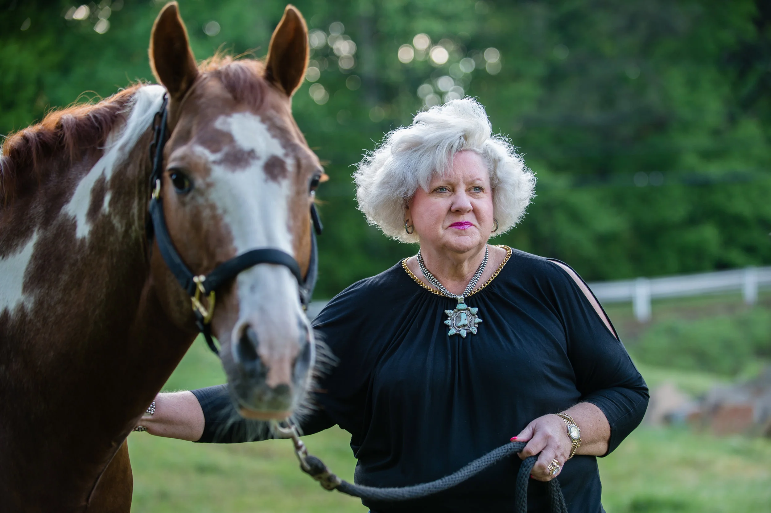Ann Jones is a equine professional and cattle rancher with property in Georgia and Oklahoma. She's shown here with one of her favorite horses, Delta, on her farm, Jones Cutting Horses, in Flowery Branch, Ga. in April 2017. 