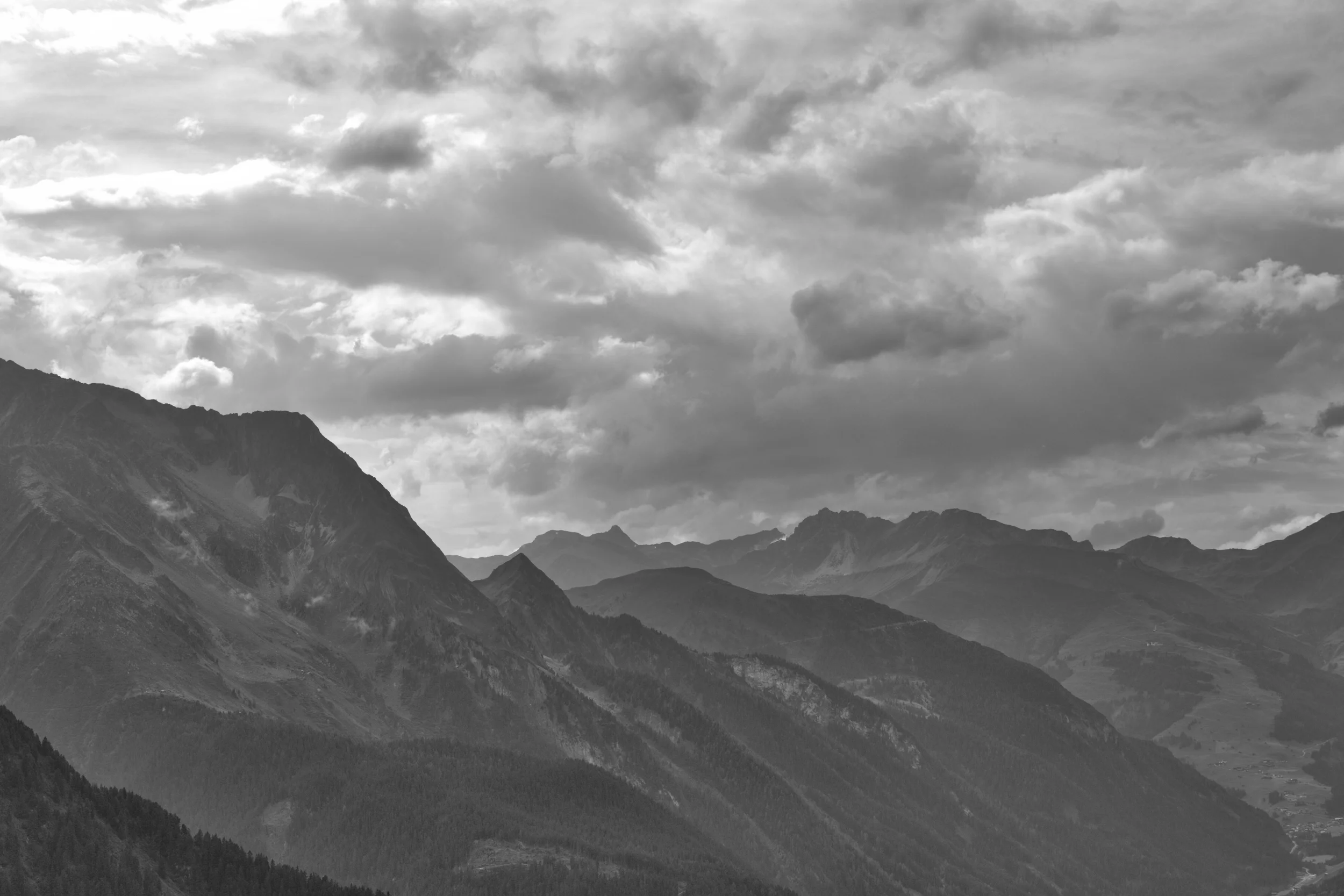 The zillertal towards Tux from the Ahorm