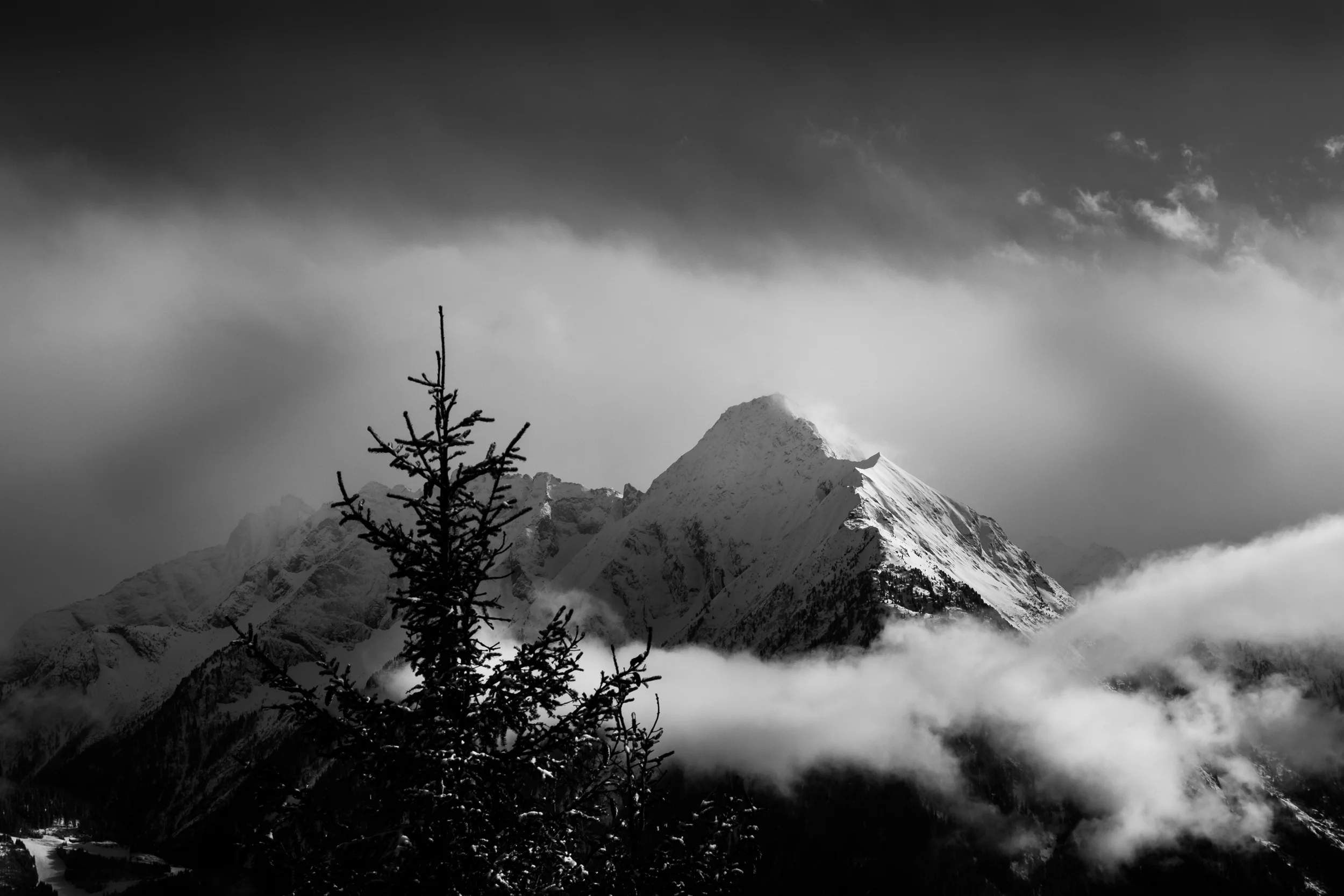 The Ahorn Mountain during a brief spell of sunshine.