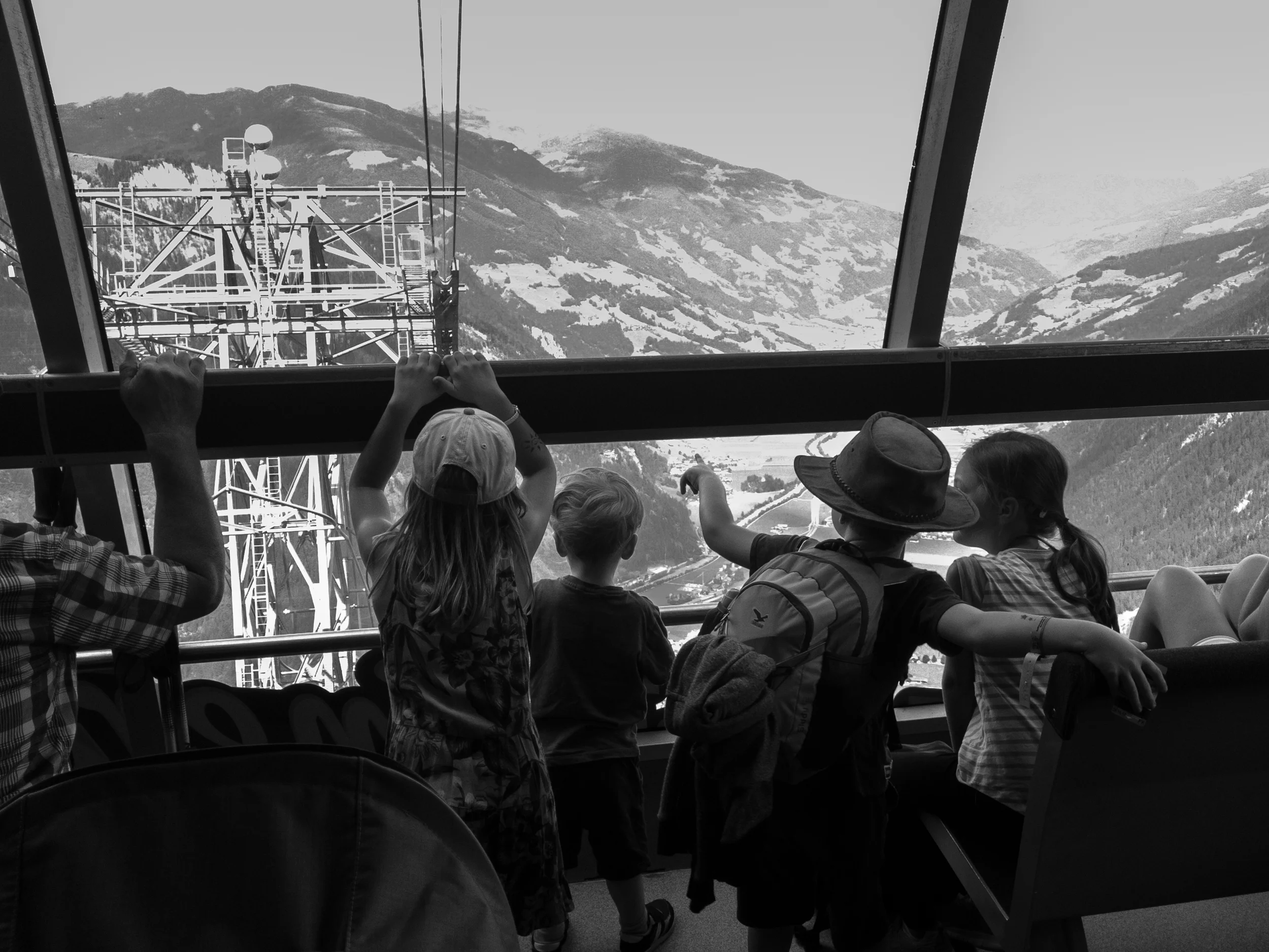 A trip in the Ahornbahn during late summer, and the kids enjoying the view.