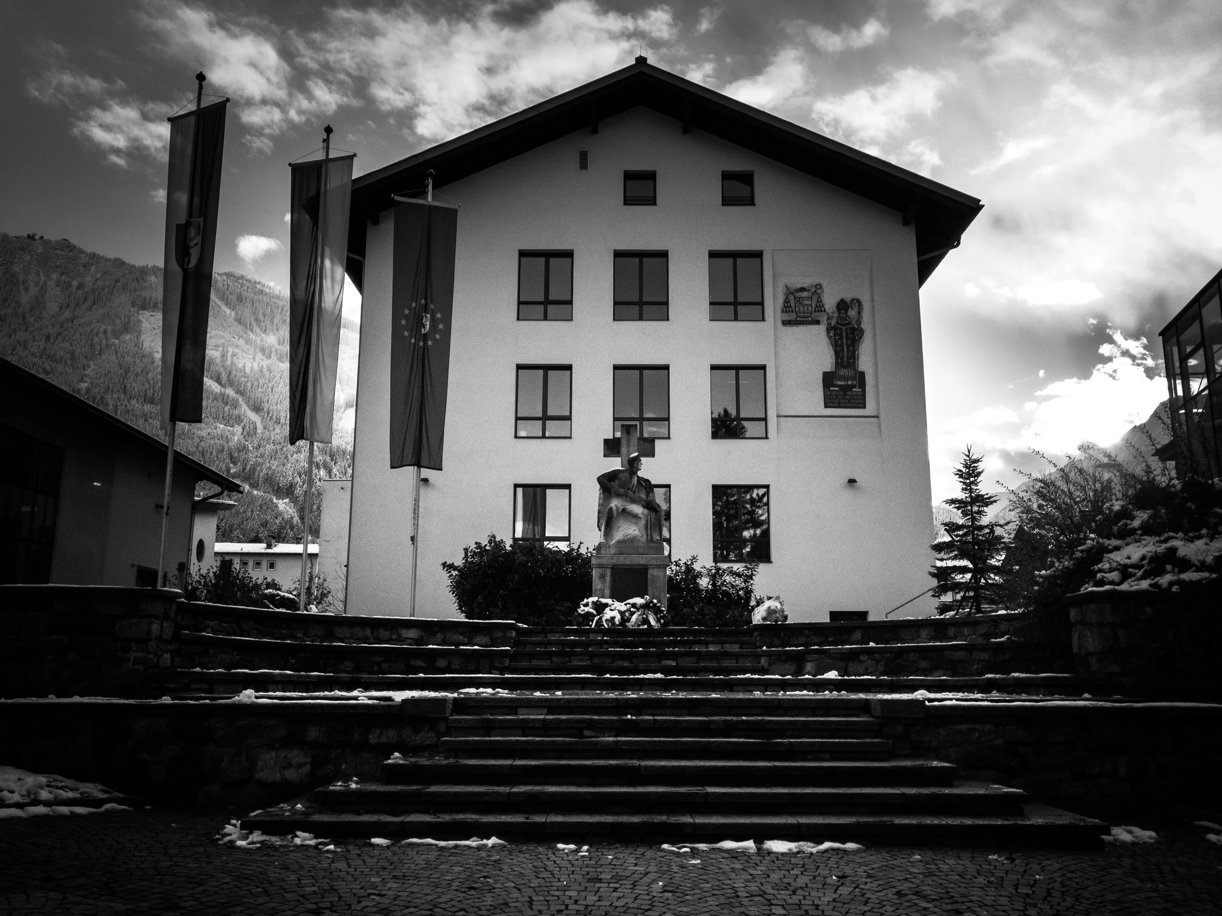 The war memorial in Mayrhofen on Remembrance Sunday last year just after the early snows. 'Lest we forget' Canon 6D with 17-40 f/4.