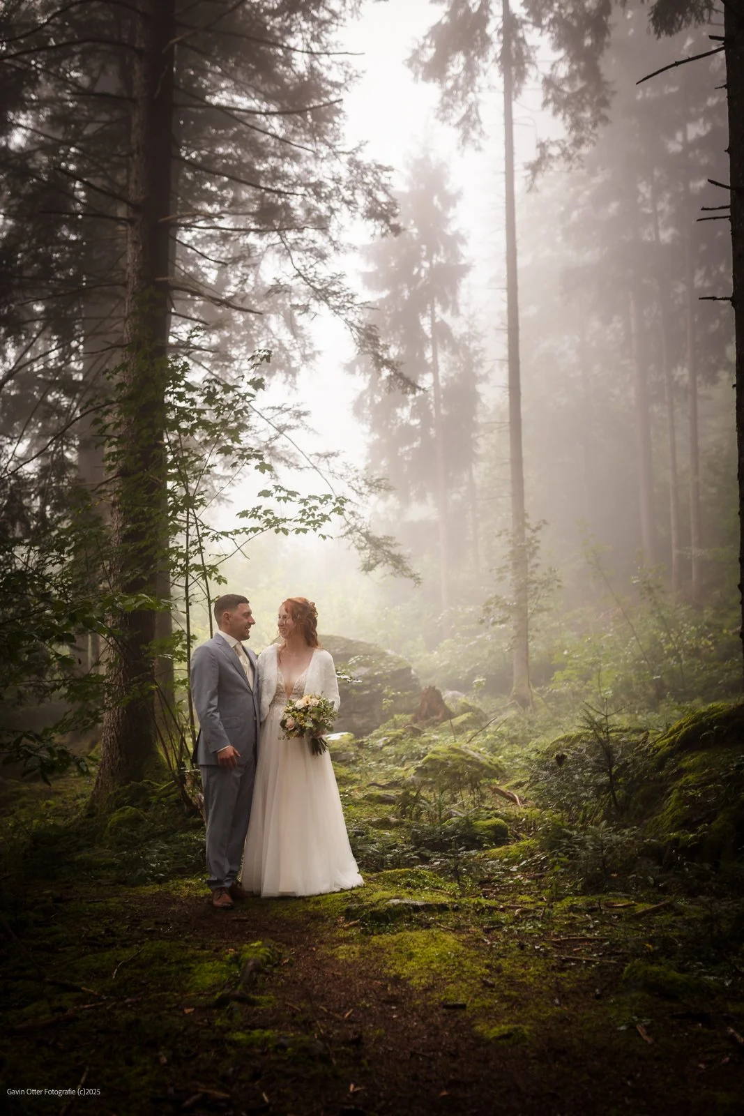 fantasy wedding misty forest