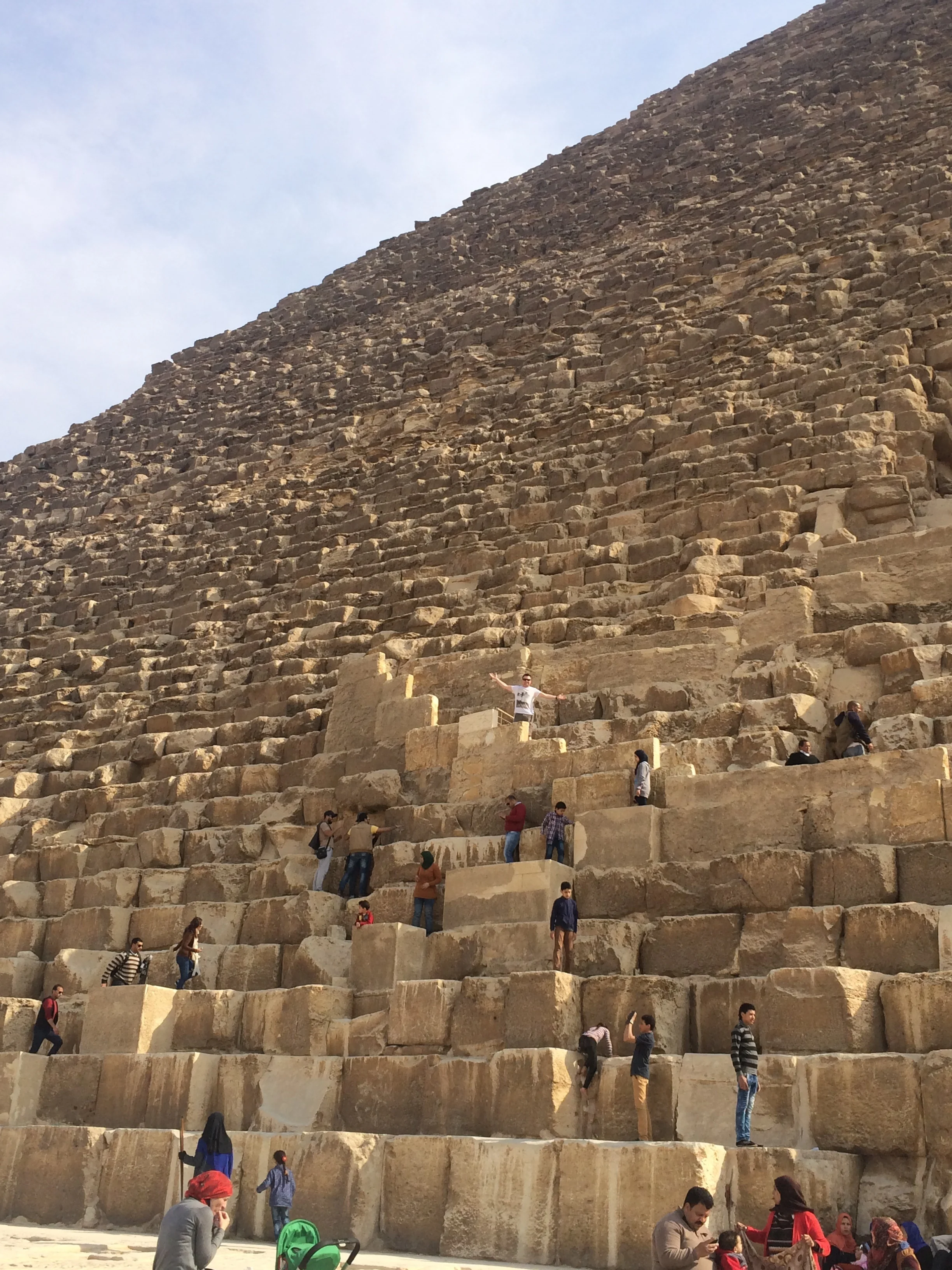 Me, having climbed up a few steps of the Great Pyramid of Giza