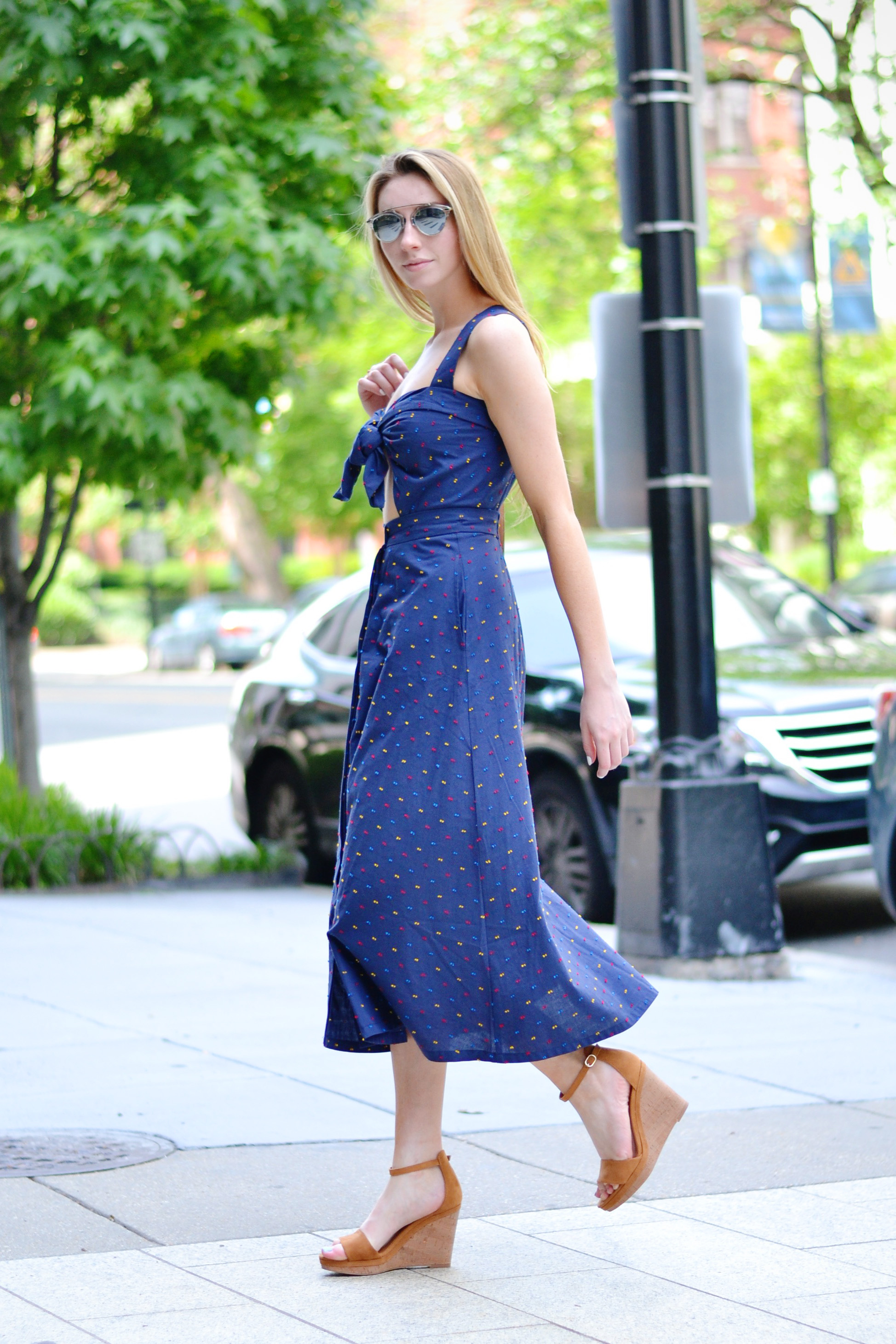 h and m navy dress