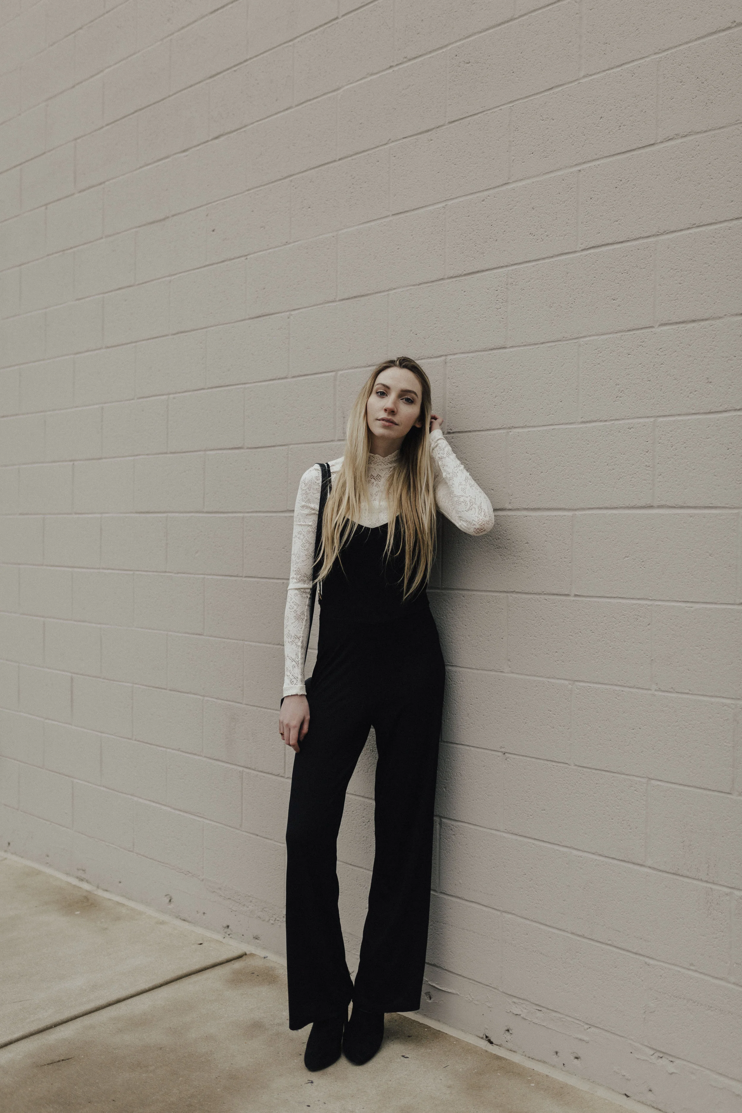 black layered jumpsuit