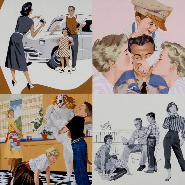Four Families (One with New Car)