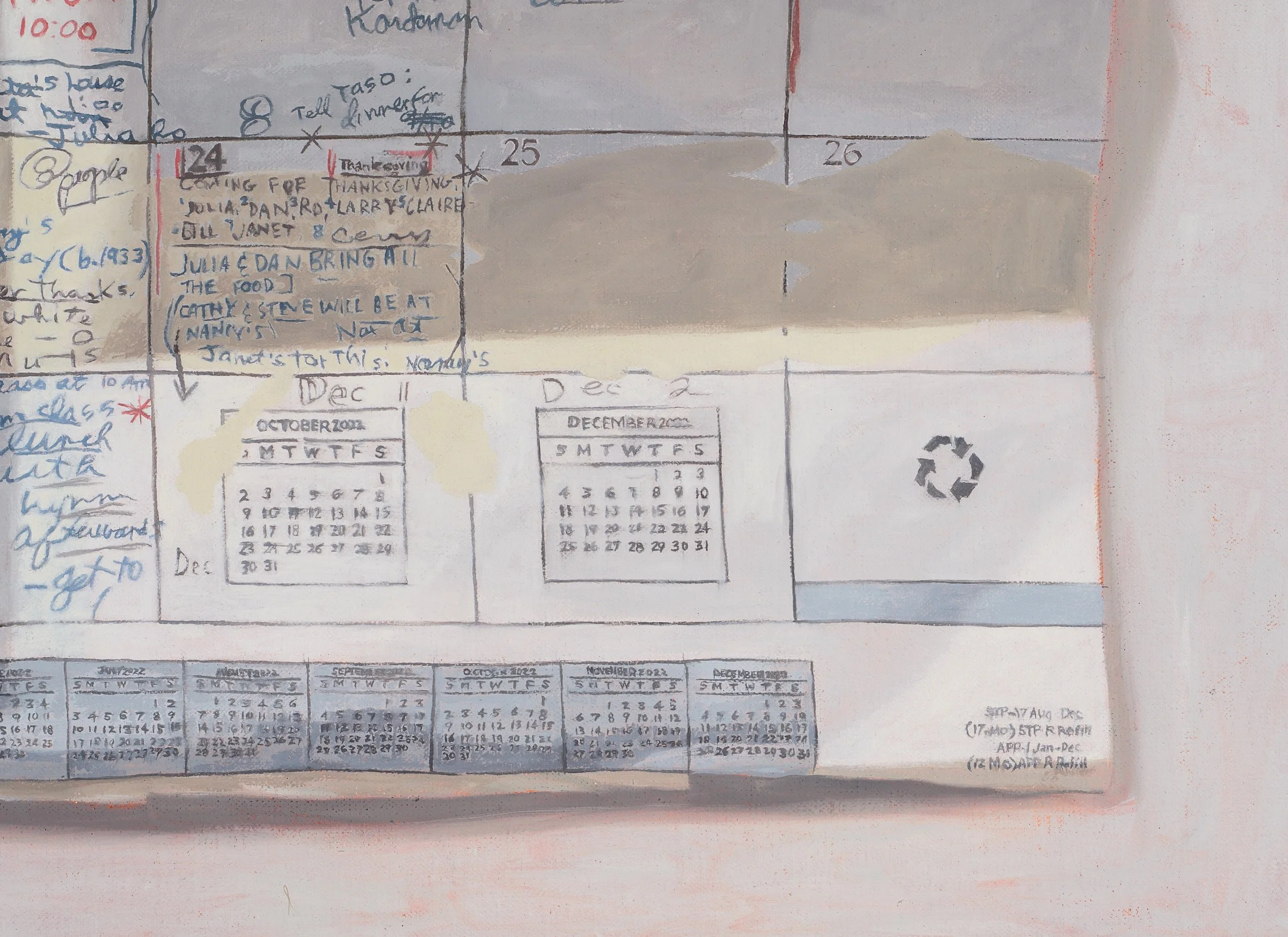 My Mother's Calendar (November, 2022) - detail