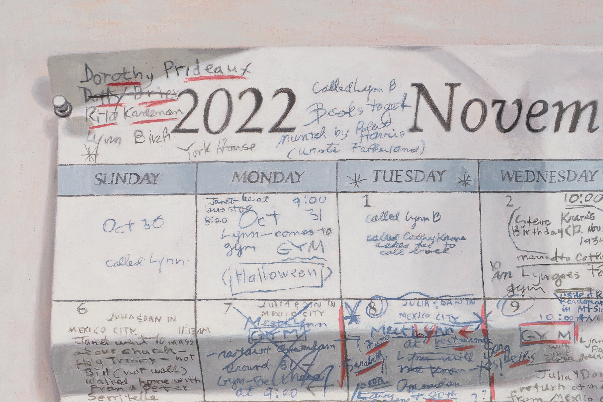 My Mother's Calendar (November, 2022) - detail