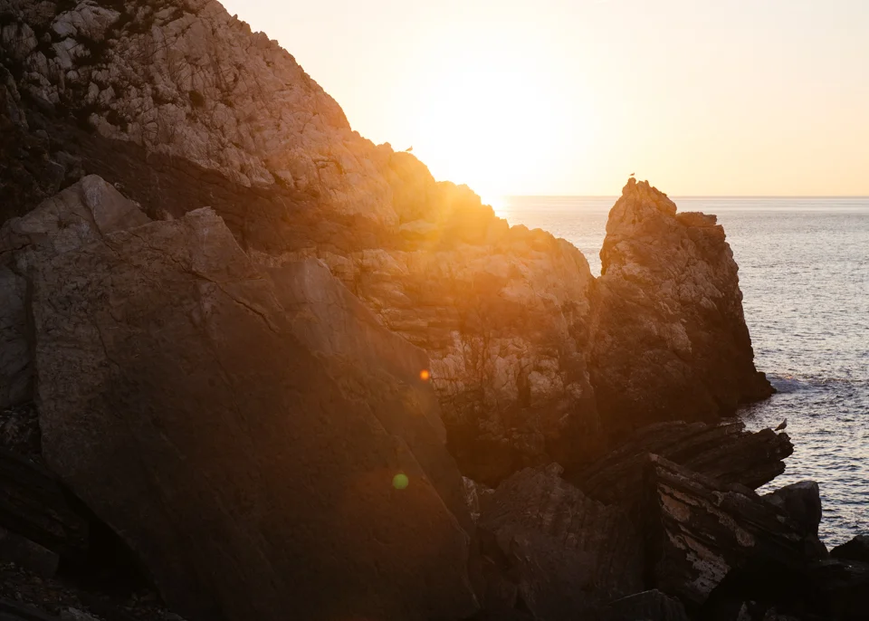 Sunset off the Italian coast of Porto Venere.