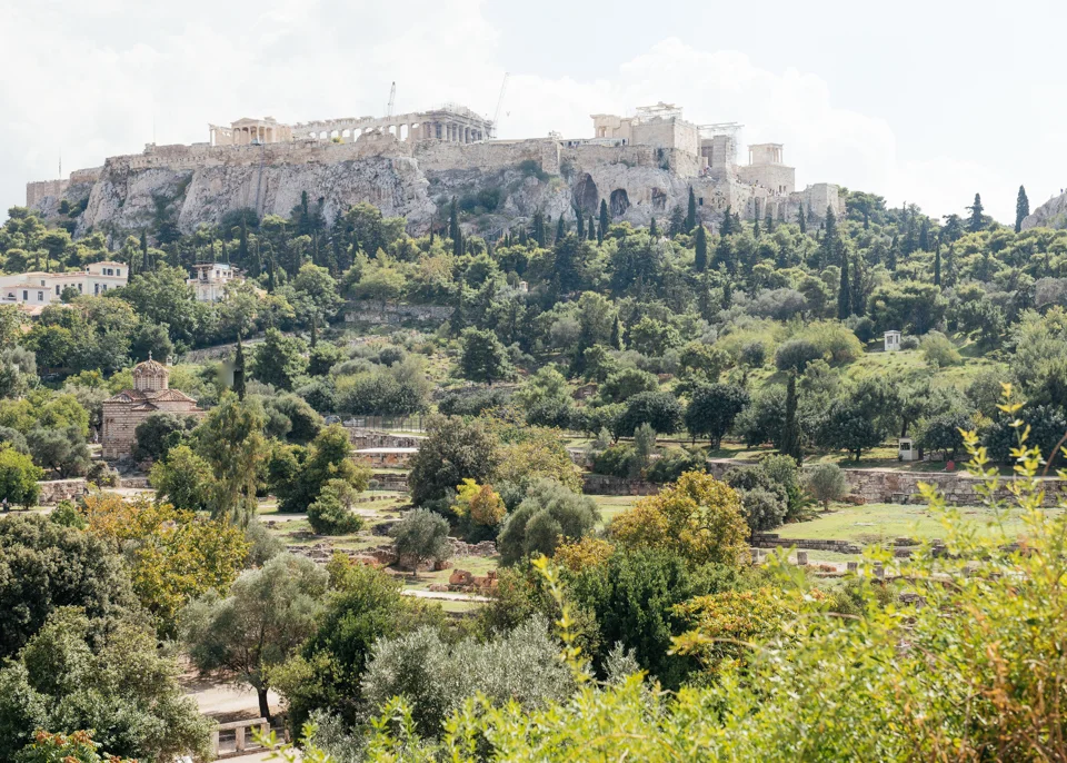 The Parthenon sits on top of the Acropolis for all to admire. 