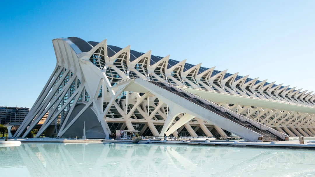 The Museo de les Ciències Príncipe Felipe , is designed to resemble the skeleton of a whale. The building is a museum designed for more entertainment value than science and holds a massive exhibition space inside. 