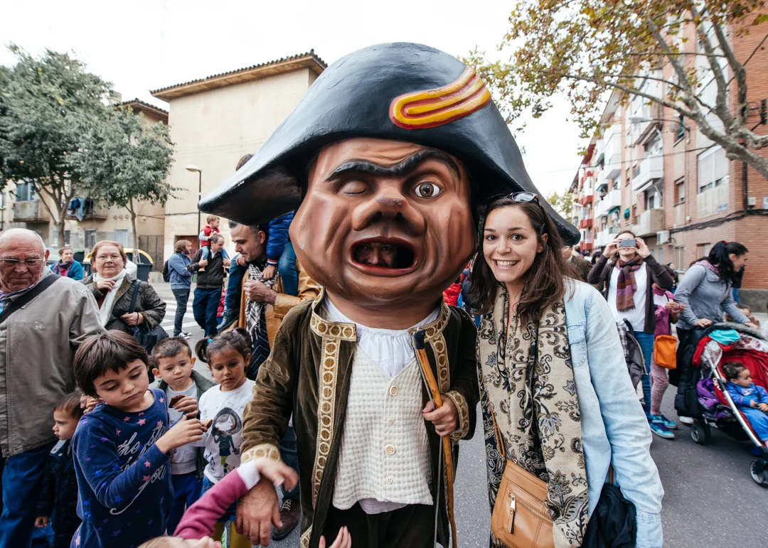 Chelsea poses with a Big Head.