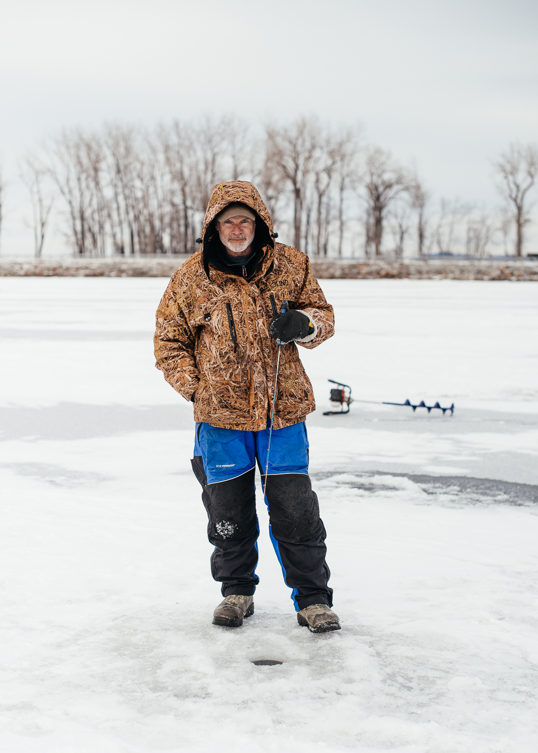 Fisherman using a more conventional fishing rod to catch Perch. 