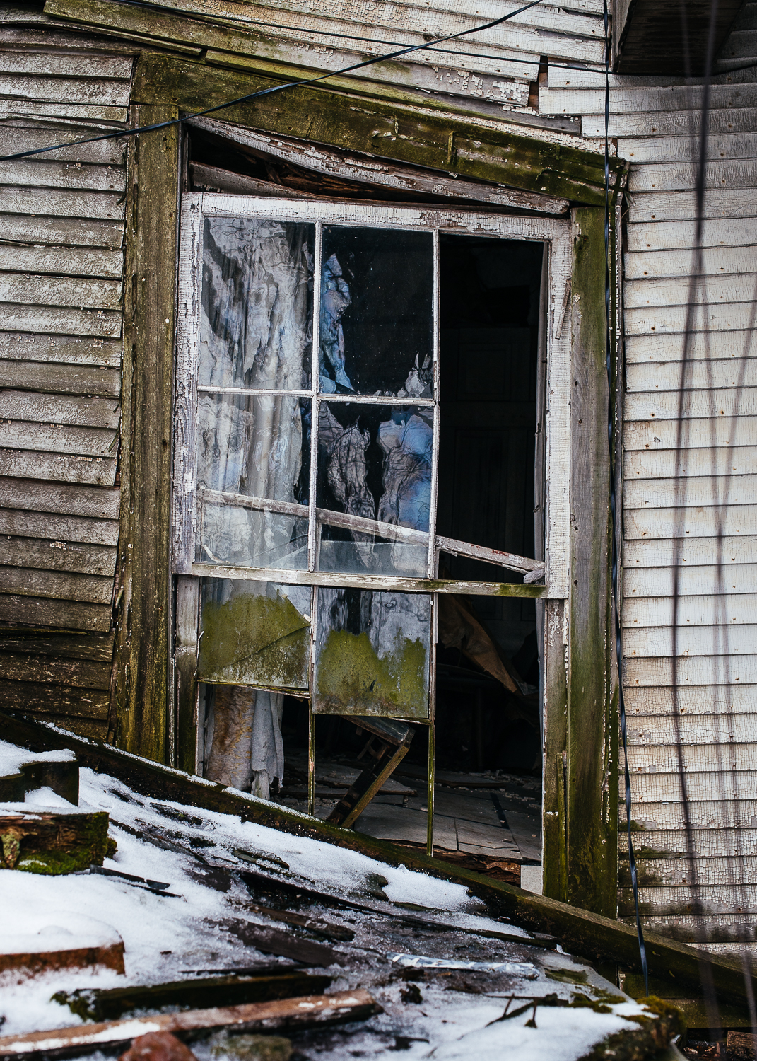 Crooked window frame.
