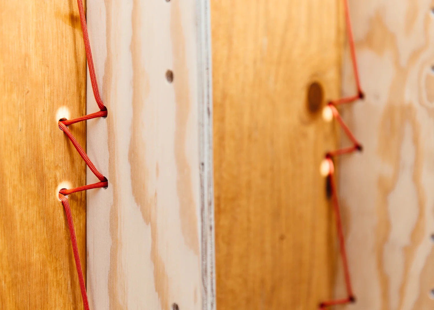 Paracord and plywood assembly.