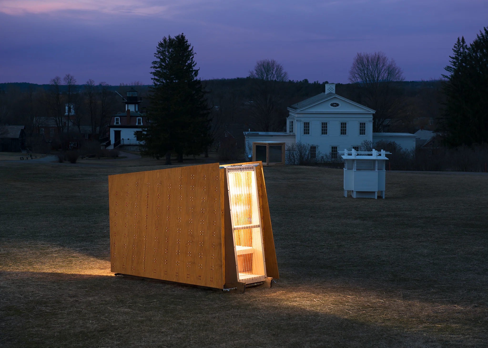 The Ice Ark standing proud on the grounds of the Shelburne Museum.