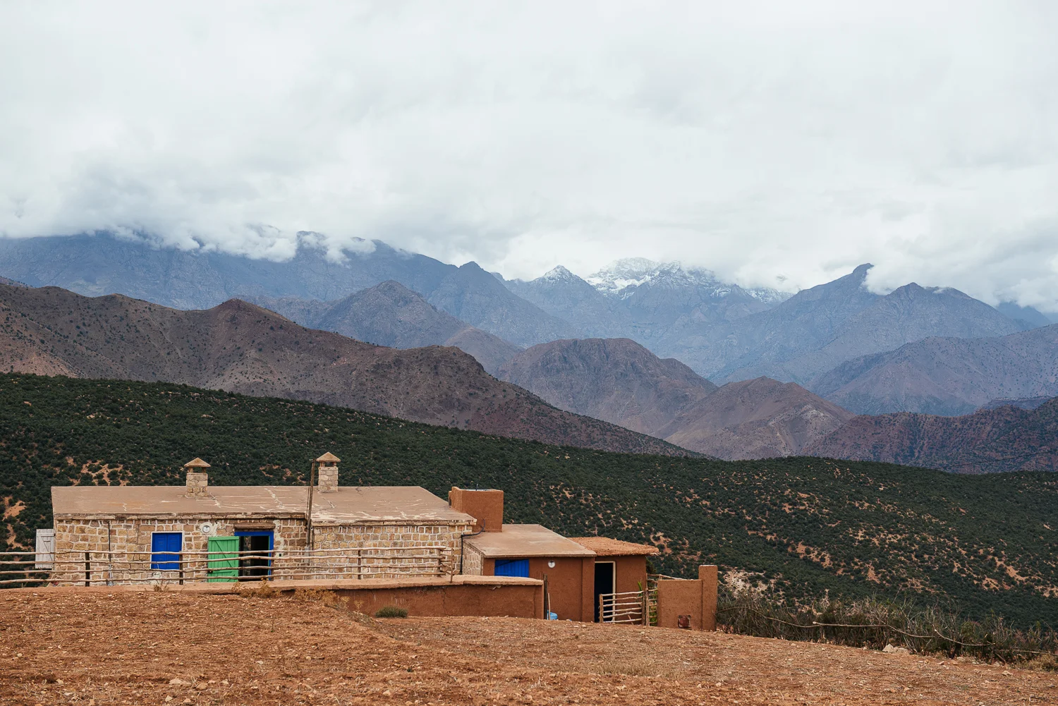 A view of the snow-capped Mount Toubkel from the home..