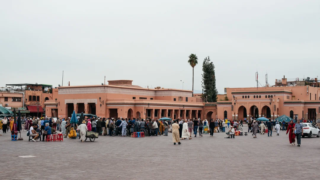 Marrakech market and city center.