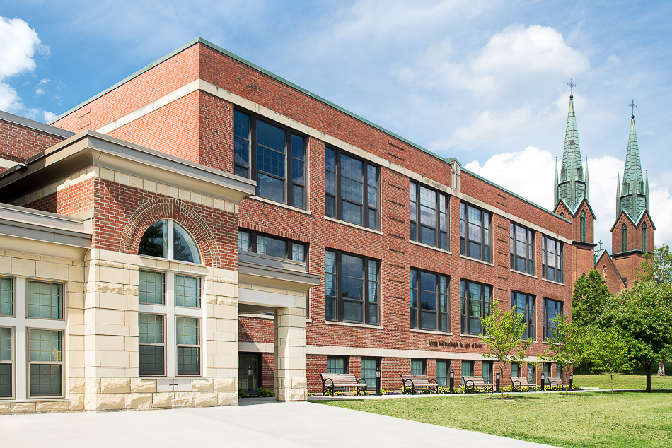 St. Francis Xavier School and church.