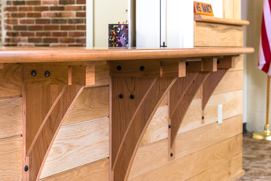 Reception desk detail.