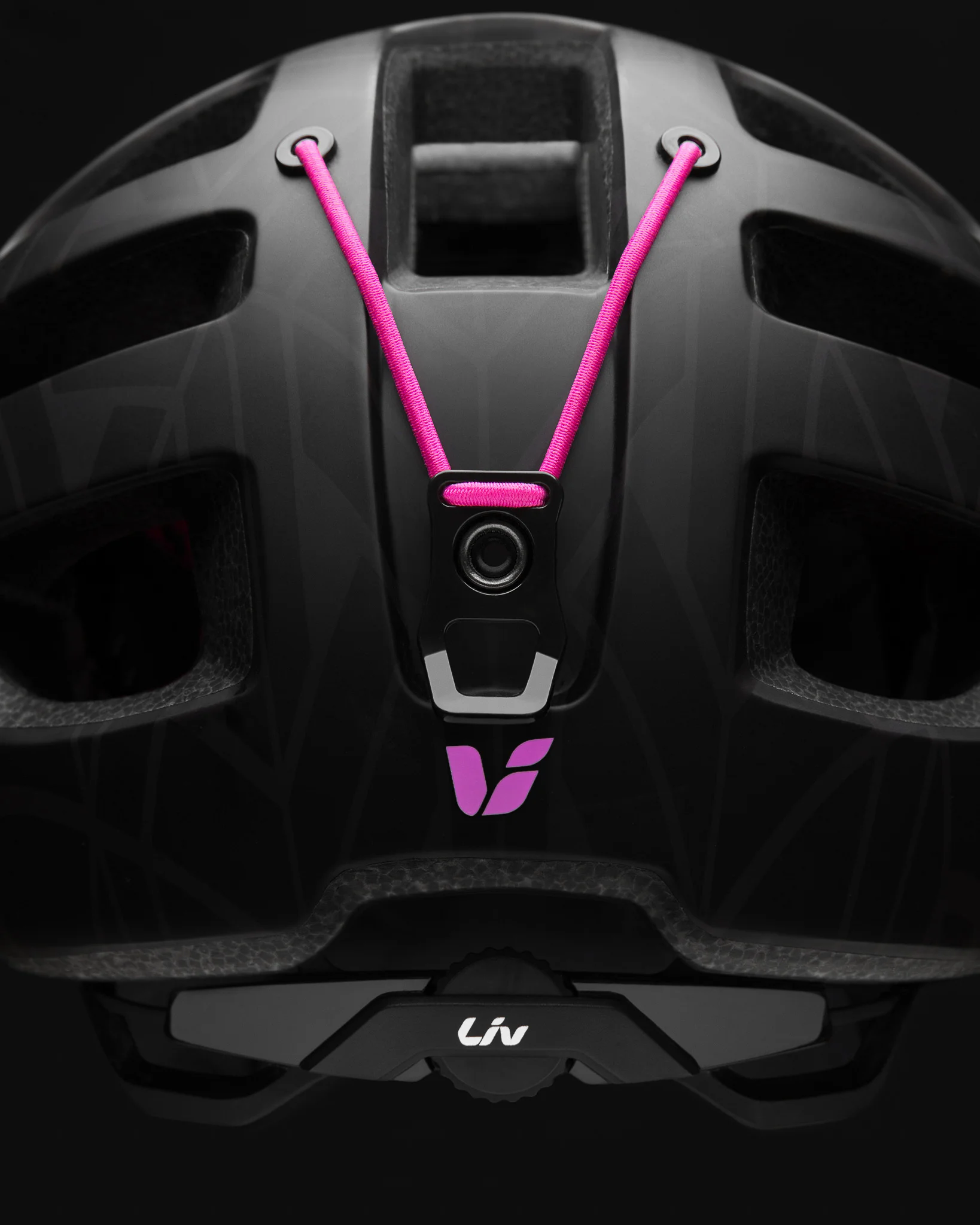 LIV bike helmet detail of back