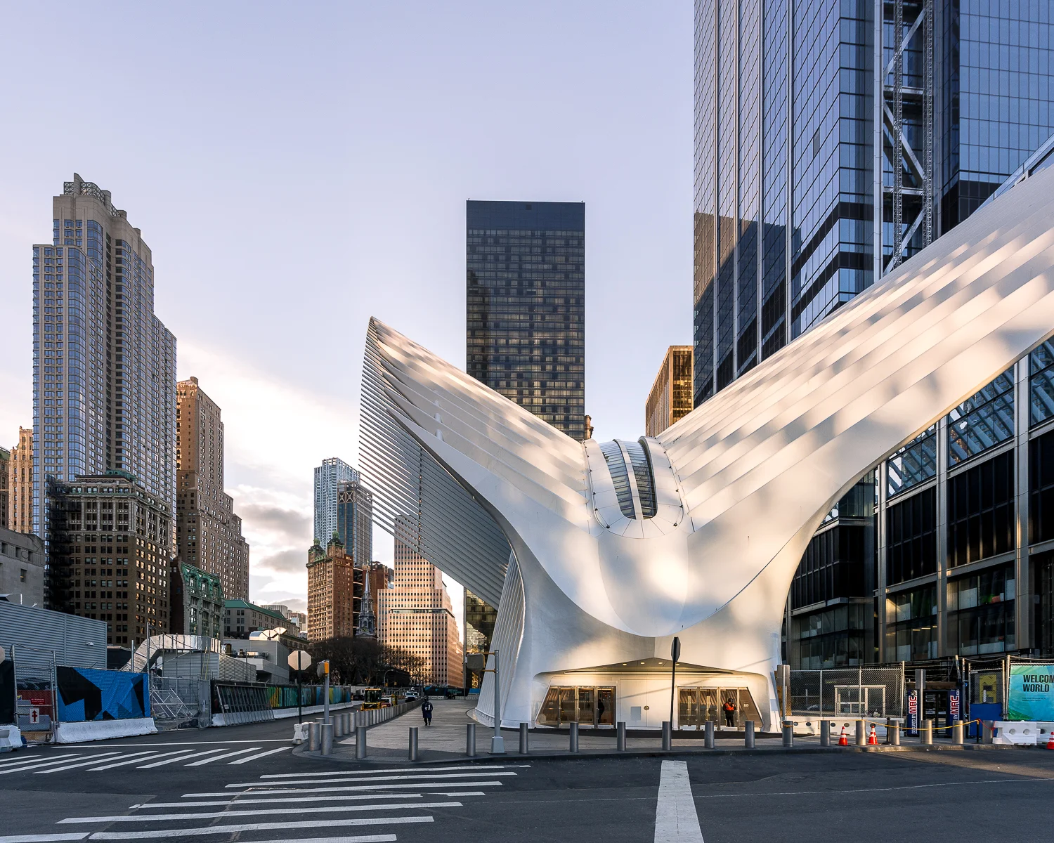 Oculus - architect - Santiago Calatrava. The oculus is a subway terminal and high end retail space located within the financial district of Downtown Manhattan next to One World Trade Center.