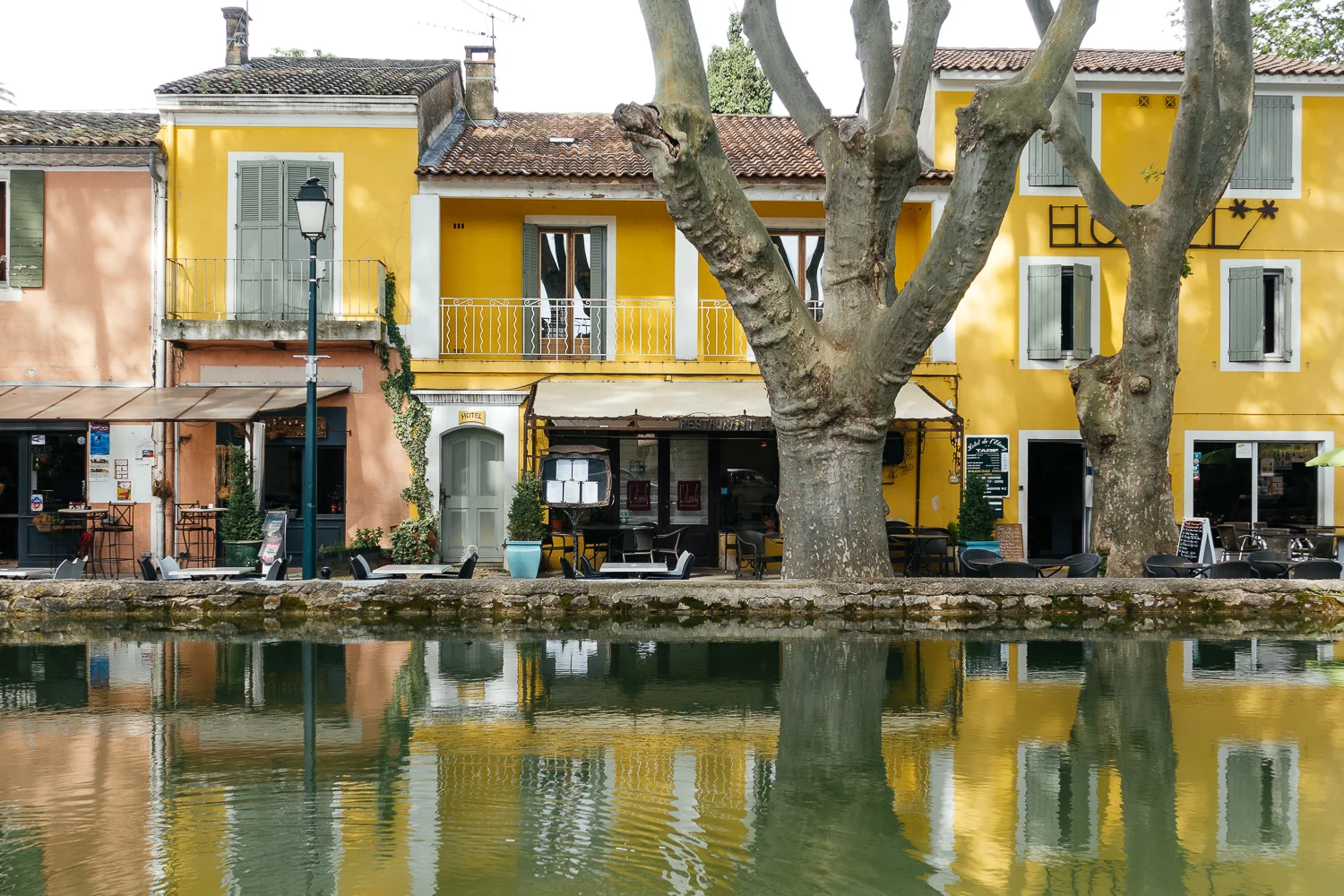 Cucuron and its spring-fed pool in the center of town.