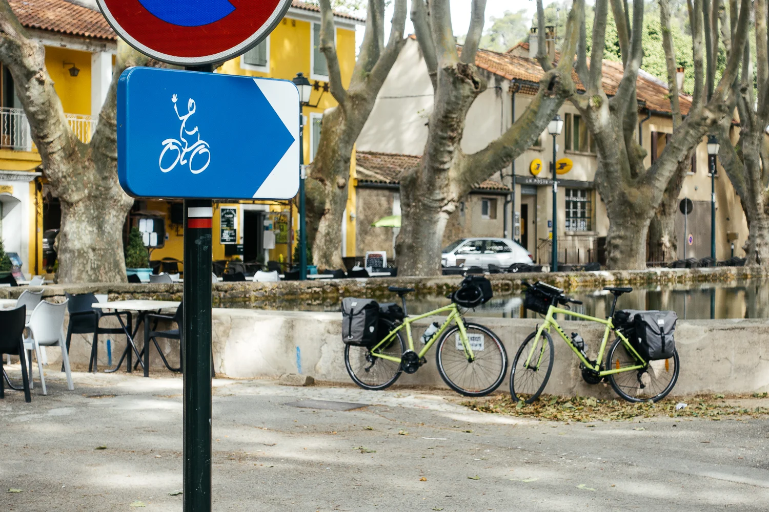 Most of our route was marked with these blue signs.