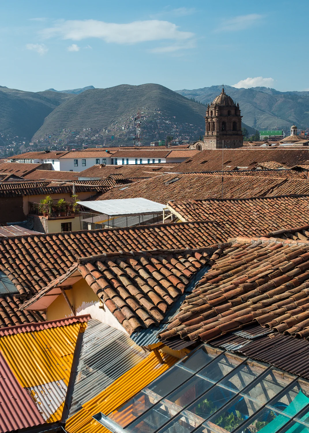 Church of Cusco above the city rooflines.