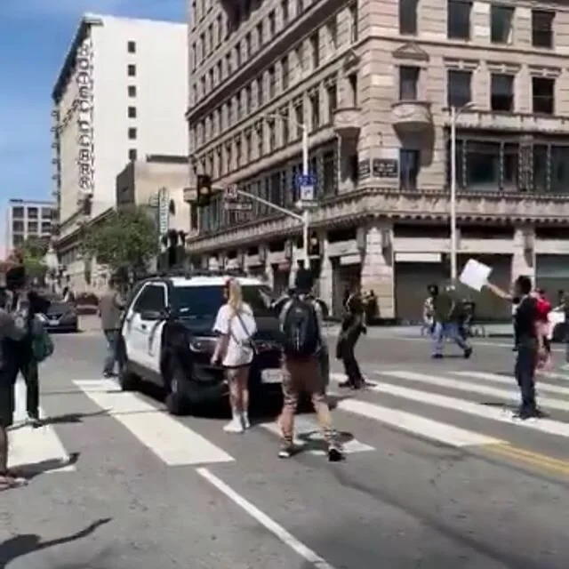 Link to bail fund in bio. In over 100 cities people are facing increasingly aggressive and bold police. This pain has been felt for so long and when it came time to mourn and move against this power, the police chose to run people over and attack wit