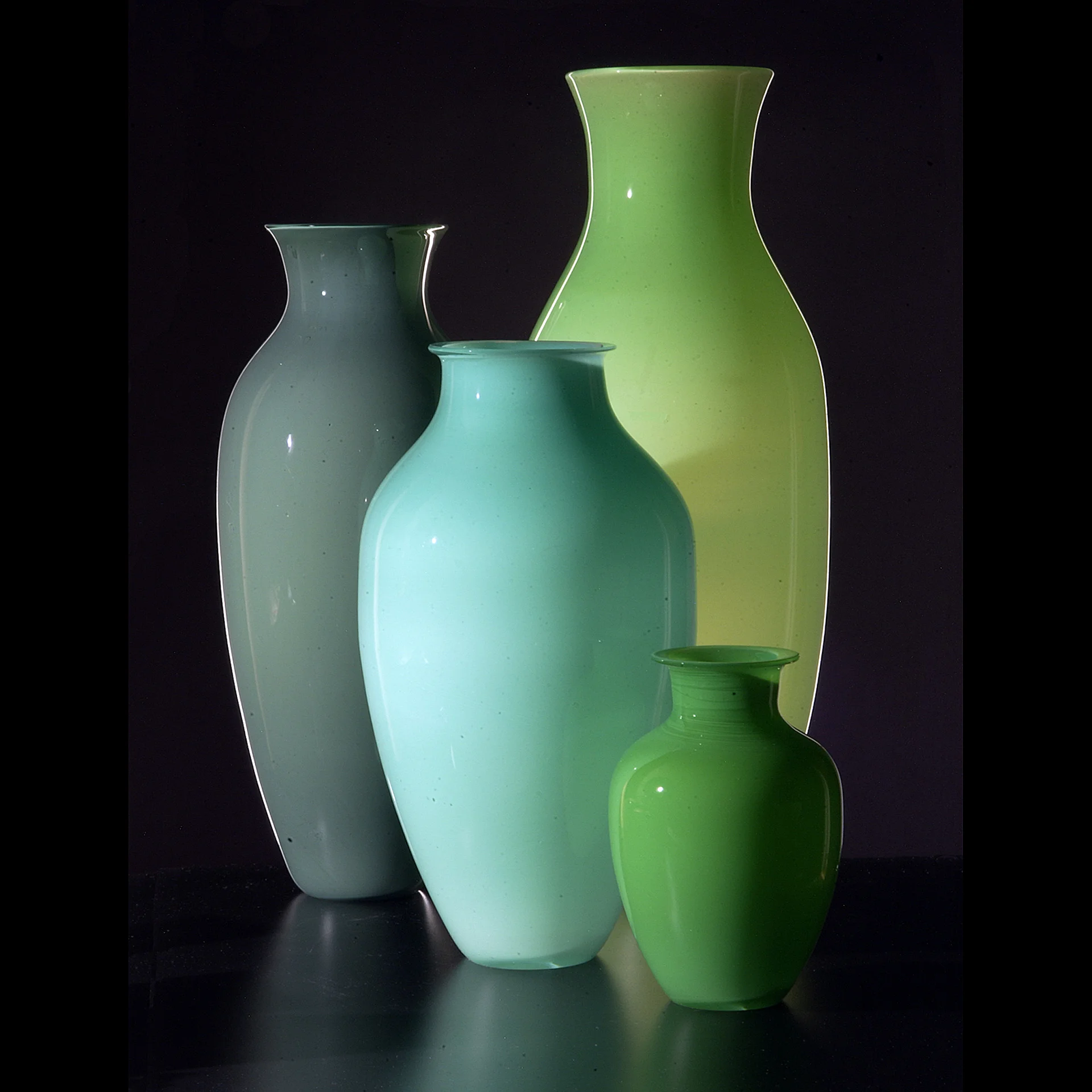 Josh Simpson Contemporary Glass Colorful Iridescent Glass Vases