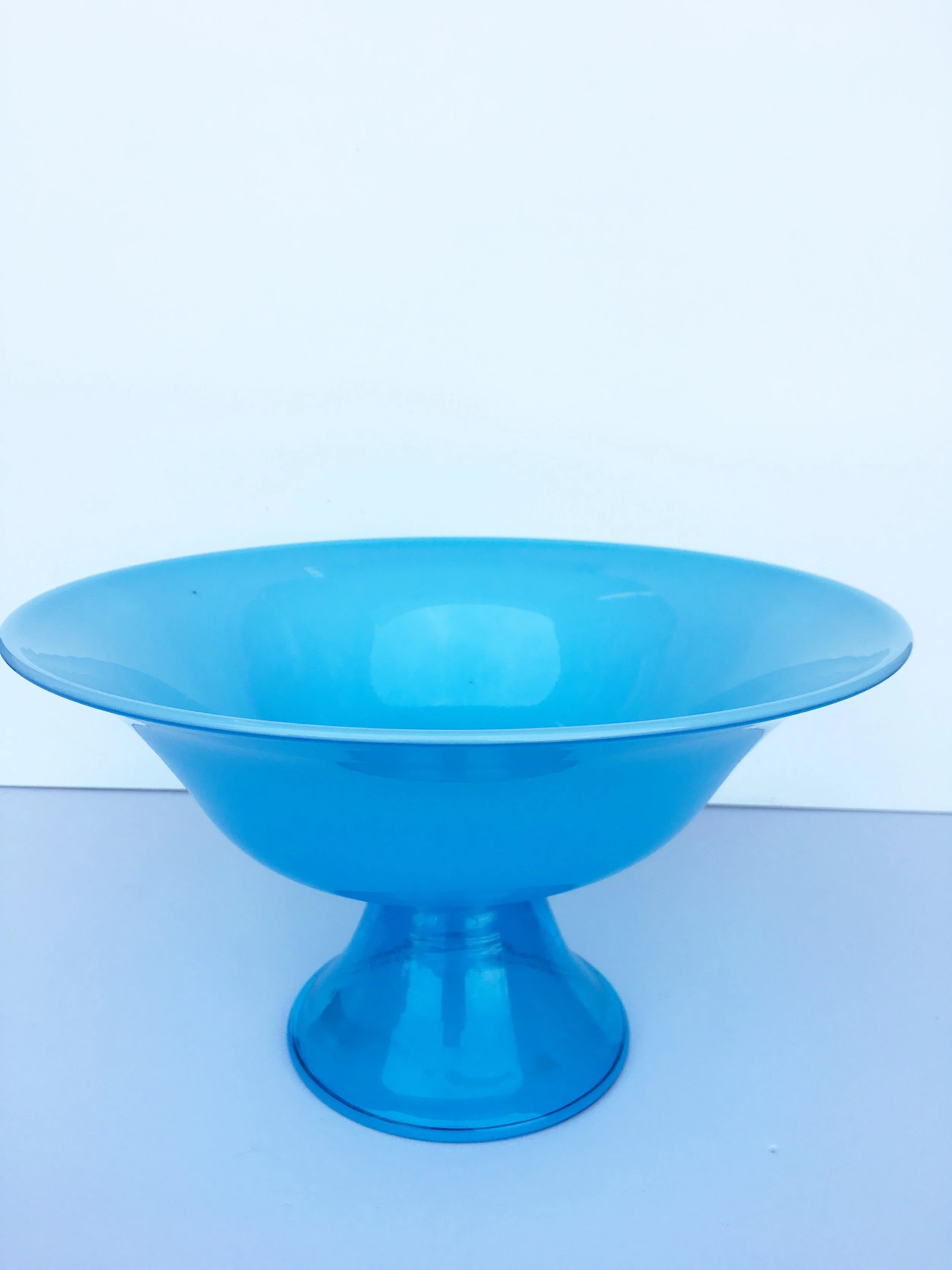 blue glass bowl