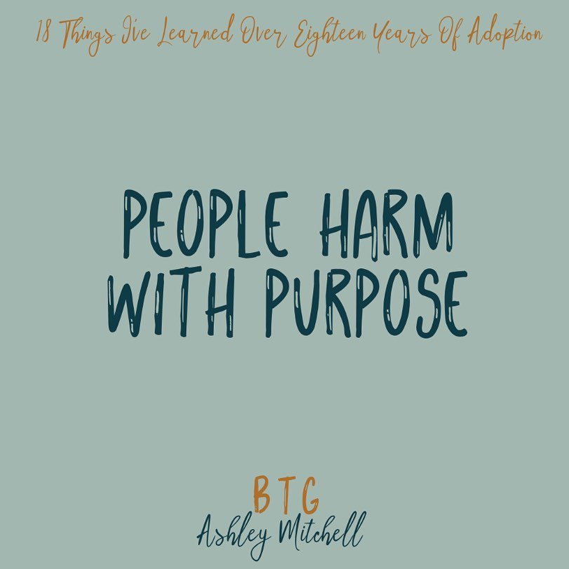 18 things I have learned over 18 years of my adoption journey as a Birth Mother. 
.
.
6- People harm with purpose