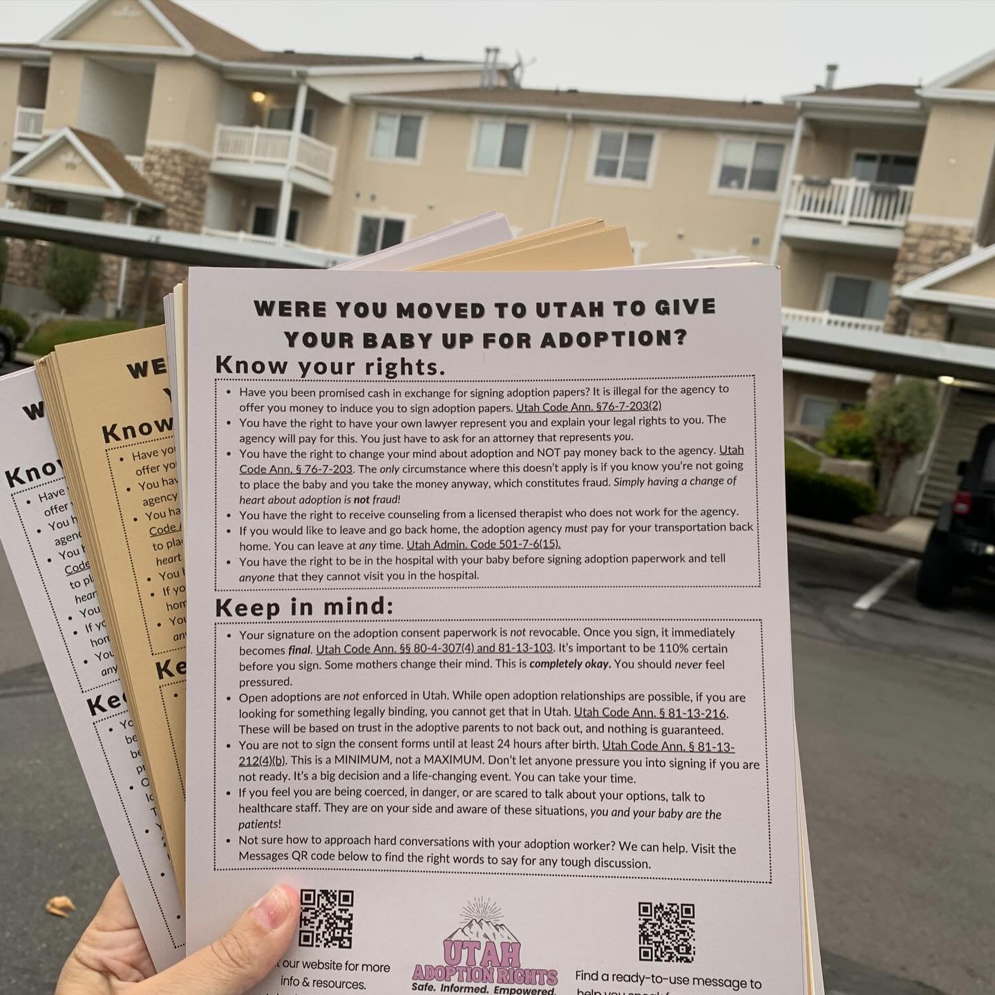 Change is coming.  It is literally in the air.  Filming and delivering again today.  Here is what we want you to know if you were transported to Utah for Adoption:
.
. 
KNOW YOUR RIGHTS!!
Maybe you want to parent your baby. Perhaps you still think ad