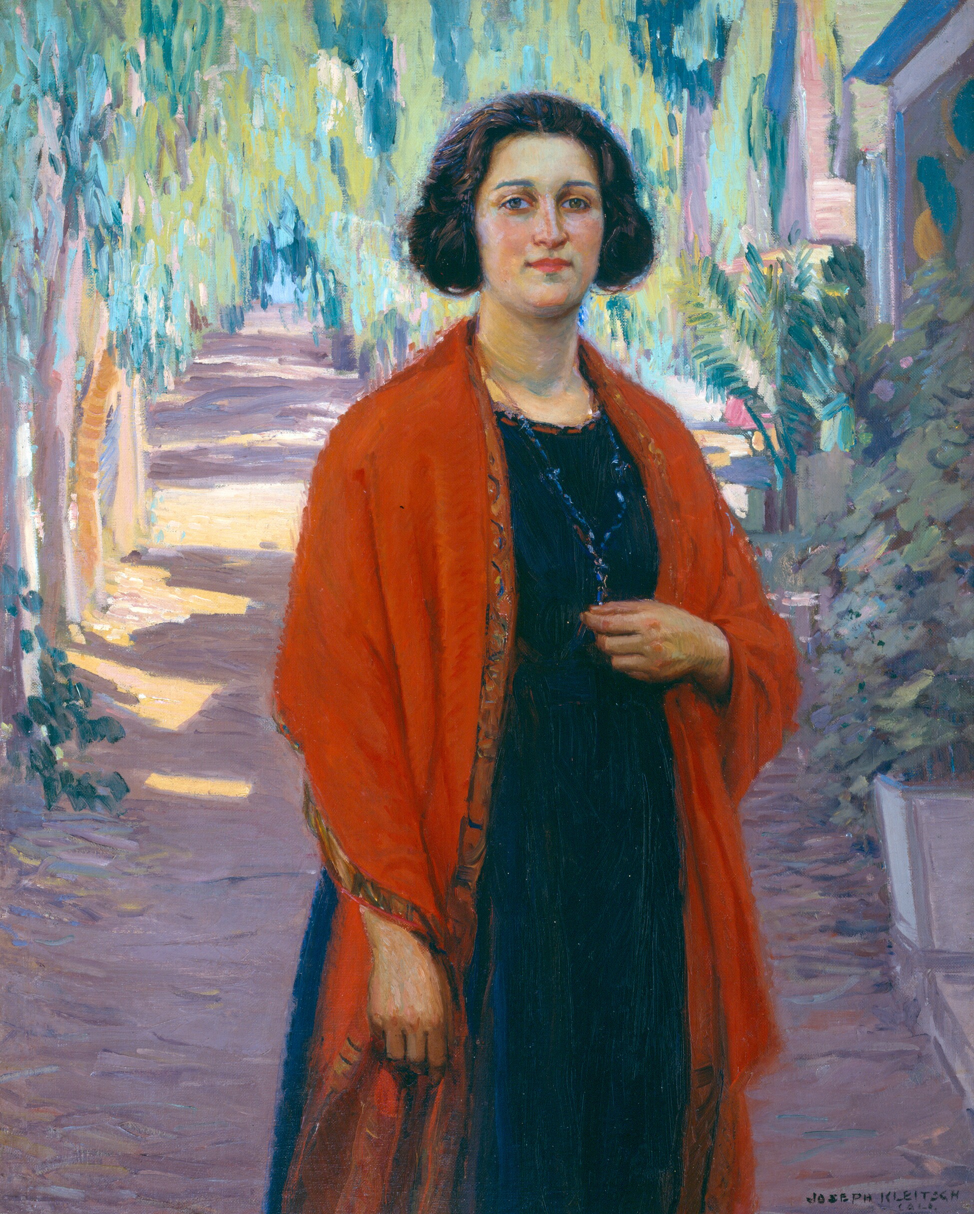 The Girl in Red / Oil on Canvas, 50 x 40 in. Available at George Stern Fine Arts